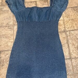 Denim Blue Smocked Dress